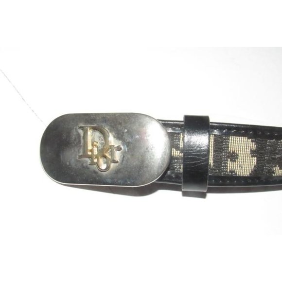 Dior Black Trotter Two Tone Print Oblique Buckle with Leather Belt main image 12